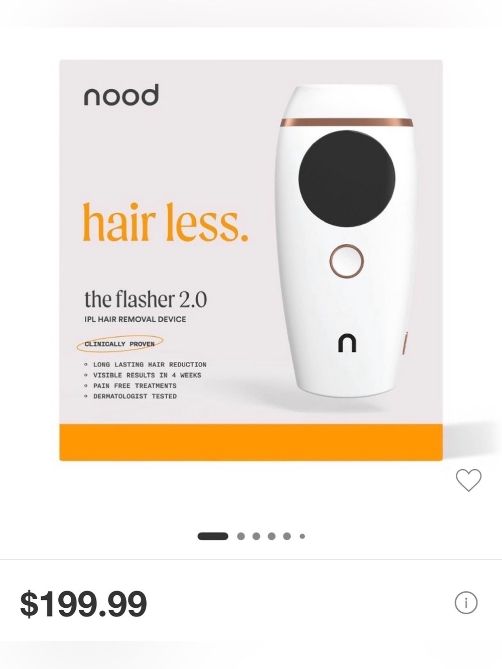nood White & Rose Gold Hair Removal Device